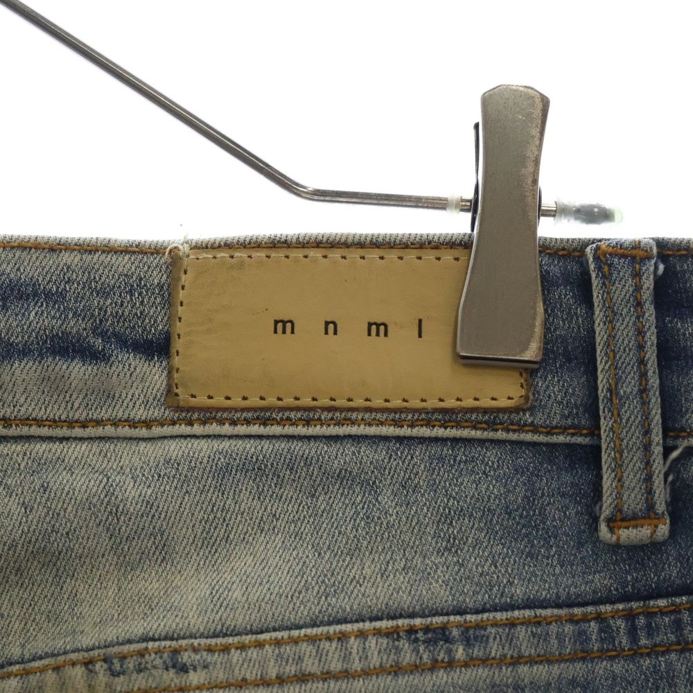 mnml ミニマル クラッシュリペア加工 デニムパンツ 34 インディゴ ミニマル mnml ハードクラッシュリペアデニム 34 新品 ダメージ