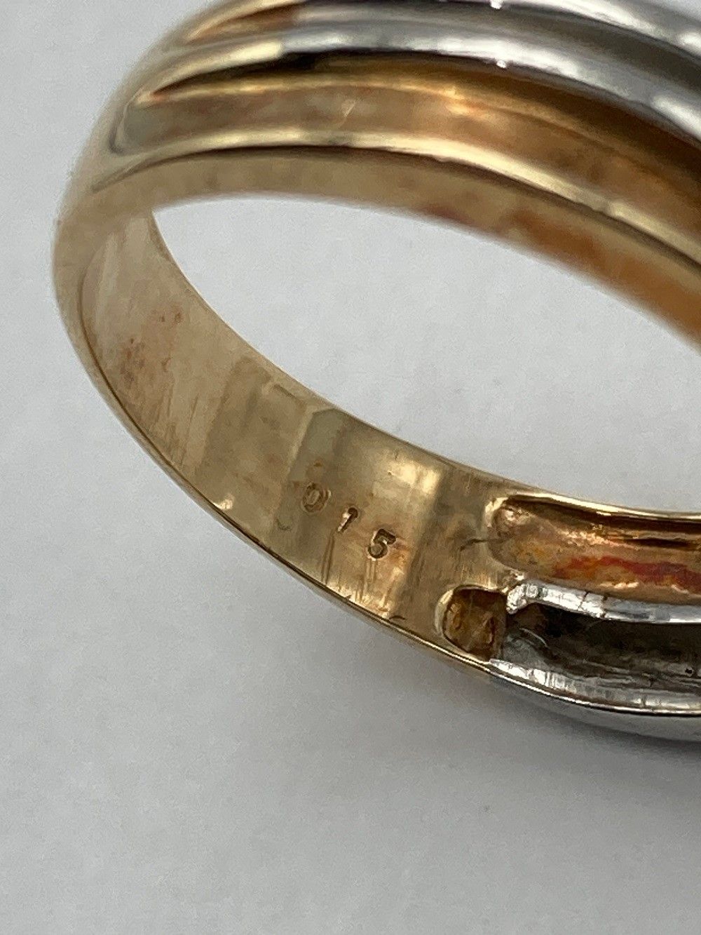 K18/Pt900 ダイヤ0.15ct 色石 リング 11号 金 プラチナ コンビ 中古 D4