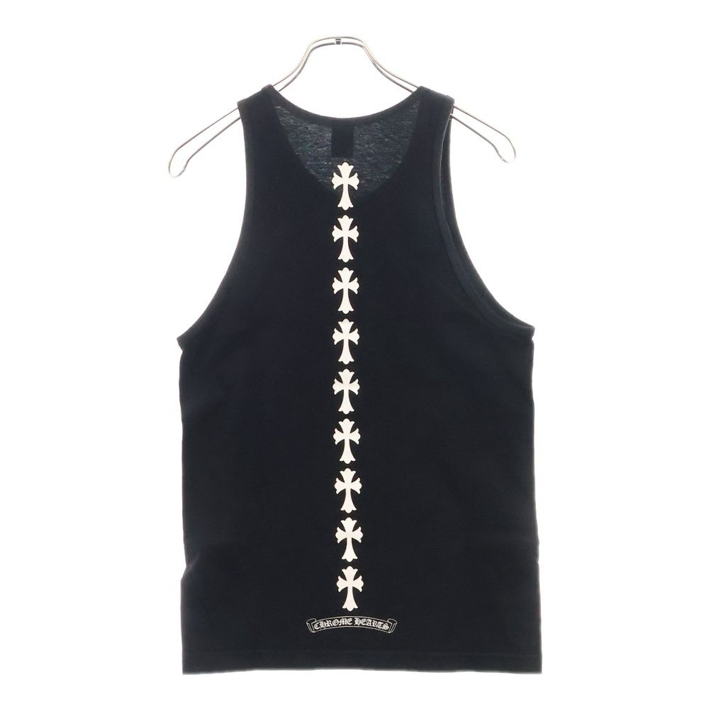 ■ Chrome Hearts ■ トリプルクロス タンクトップ S クロムハーツ ブルートーナルモノグラムクロスパターンシルク