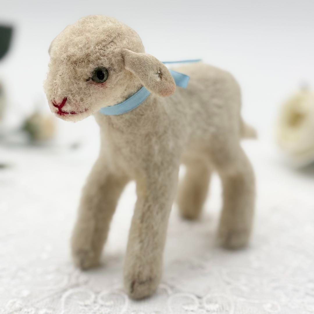 送料無料 シュタイフ Lamby ヒツジのランビー|ひつじ|羊|ラム ビンテージ|アンティーク Steiff|STEIFF