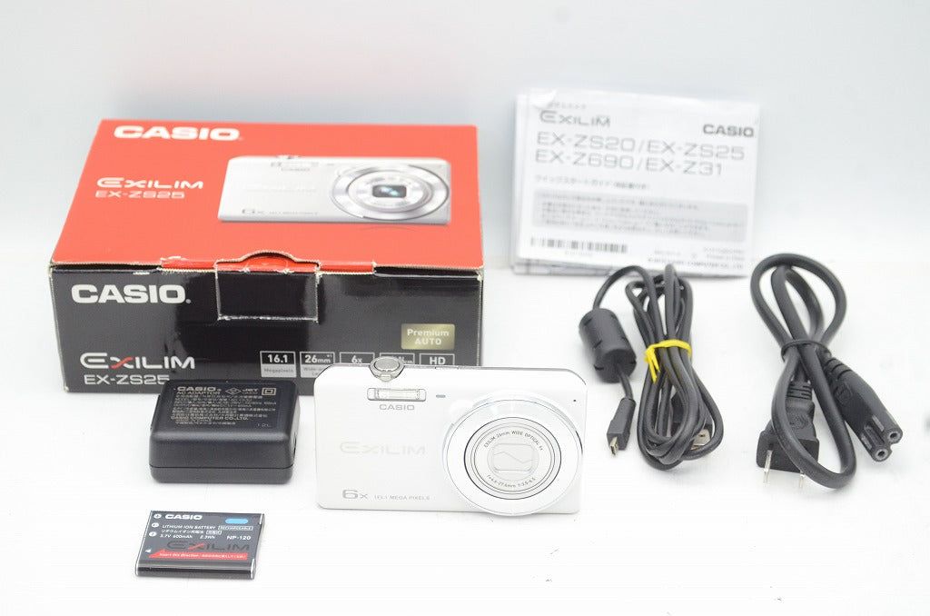 CASIO カシオ EXILIM EX-ZS25 コンパクトデジタルカメラ ホワイト 元 250905o