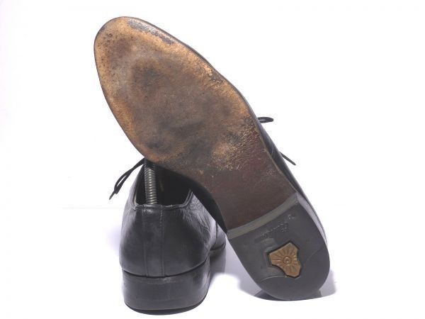  1970年代以前 ビンテージ カナダ製 オサリバンヒール 革底Uチップ 9 EE 27.0黒 ビジネスシューズ 8 B 60 ドレス ビジネスシューズ ブーツ 革靴