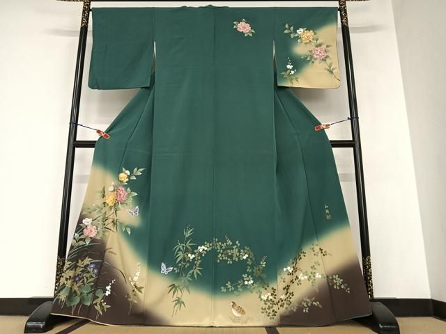 平和屋着物▽ファッションデザイナー コシノアヤコ 訪問着 単衣 丸文