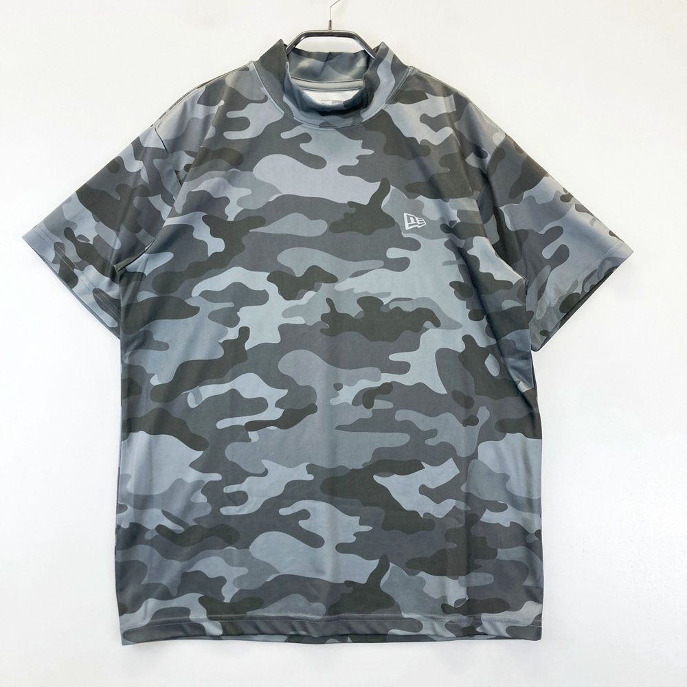 BRIEFING GOLF モックネックT 半袖 グレー 迷彩 メンズLサイズ サイズ:L NEW ERA ニューエラ モックネック 半袖Tシャツ