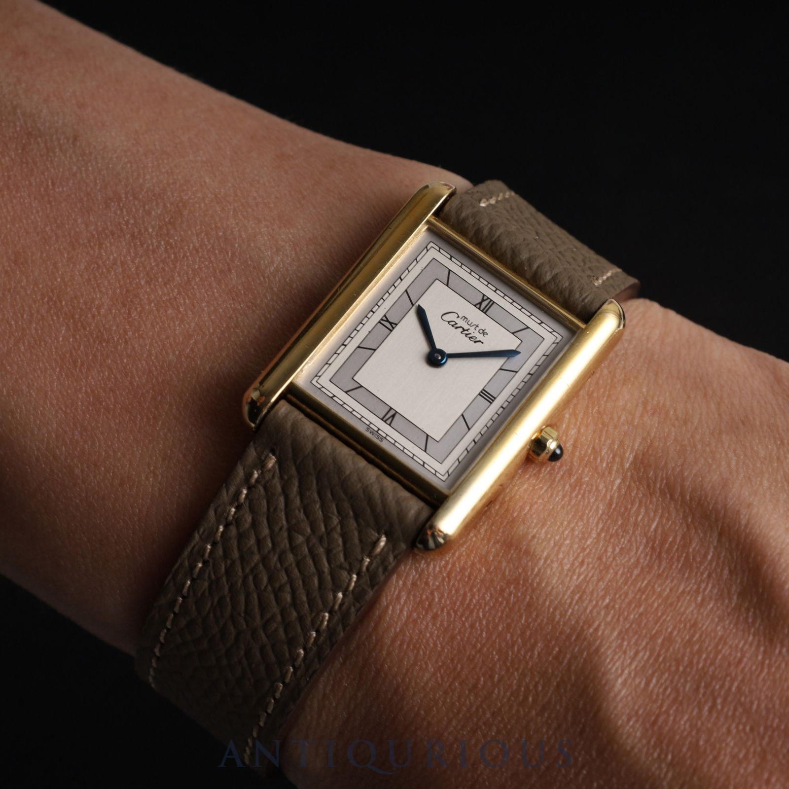 【なな】　Cartier Panther クォーツ 時計 カルティエ マストタンク LM 6 81006 クォーツ Cal.81 SV925 革