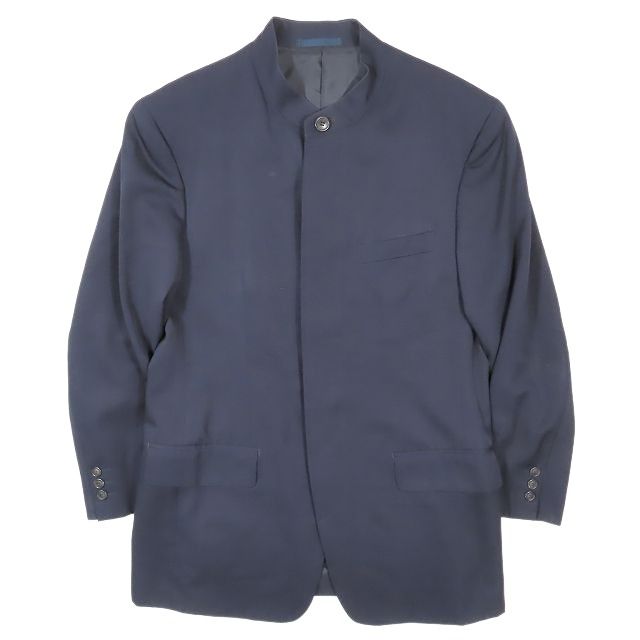 ISSEY MIYAKE ノーカラー セットアップ ヴィンテージ ISSEY MIYAKE - ISSEY MIYAKE ウールギャバ ノーカラー セットアップの