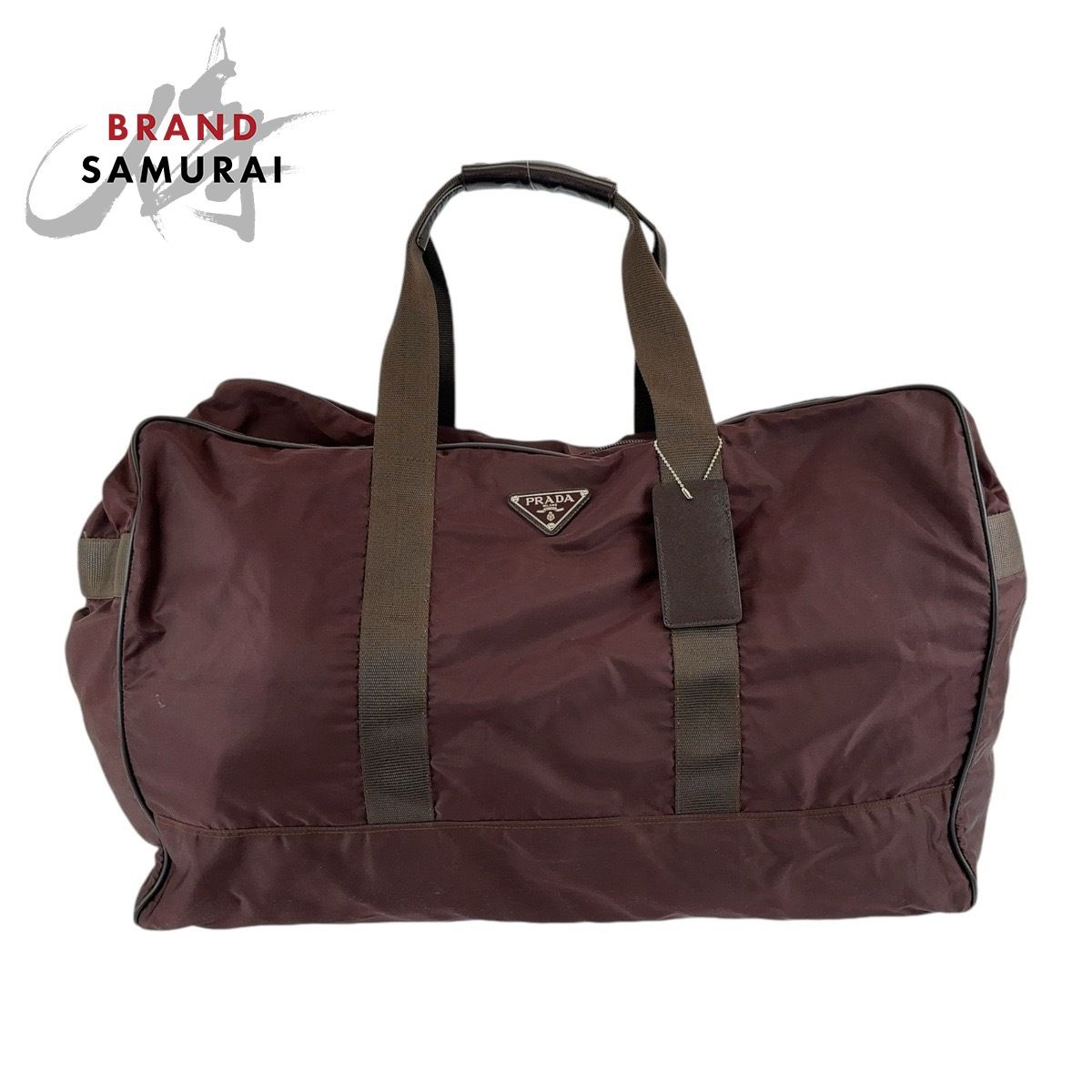 PRADA プラダ 三角ロゴプレート テスート ブラウン シルバー金具 