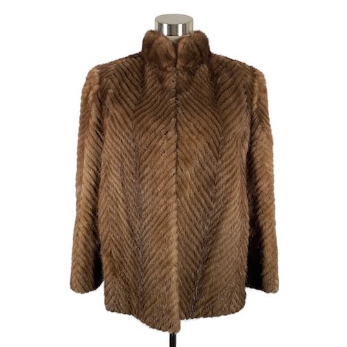 ミンクコート 毛皮 リアルファー MINK ブラウン 11号 L相当