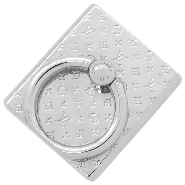 ルイヴィトン LOUIS VUITTON 携帯・スマホアクセサリー サポートテレフォン ナノグラム メタル シルバー スマホリング  M67285【中古】