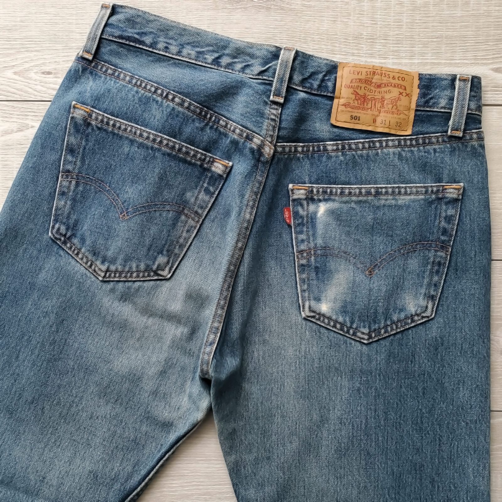 Levisリーバイス□色落ち良好 90s vintage USA製 501 ストレートデニム
