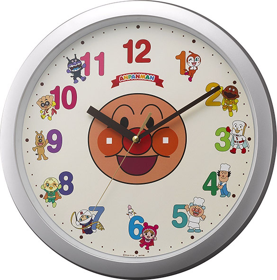 リズム(RHYTHM) それいけアンパンマン 掛け時計 キャラクター アナログ 銀色 4KG713-M19 