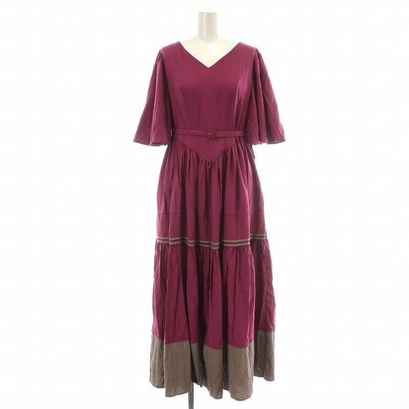 Her lip to 1233305016 Montpellier Bell-Sleeve Dress| ワンピース ロング 半袖 ピン