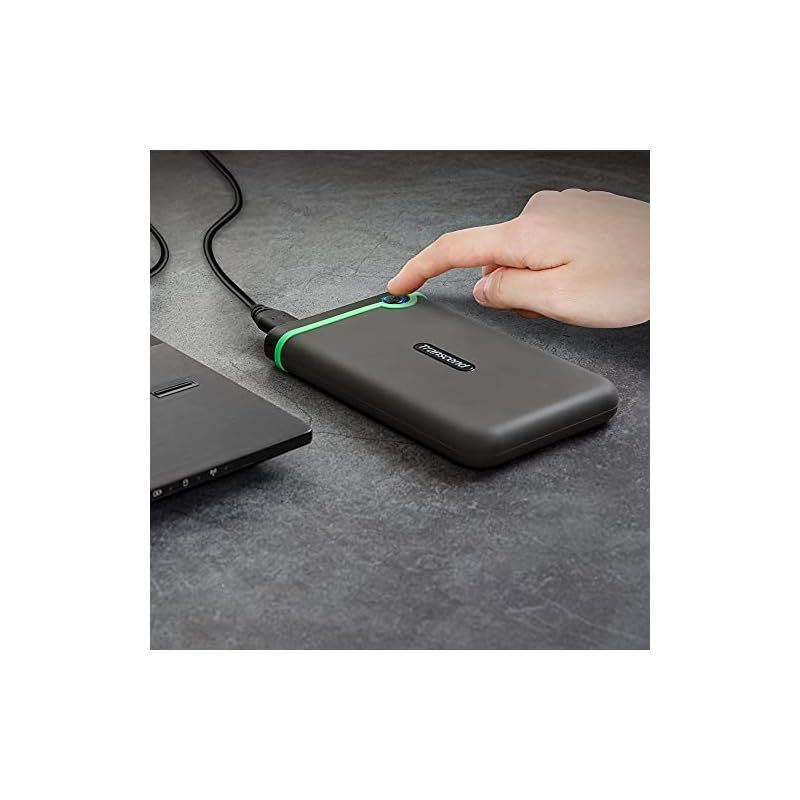 海外ファッション通販。 Transcend ポータブルHDD 1TB 耐衝撃 スリムタイプ USB3.1 Gen1 アイロングレー 3年 TS1TSJ25M3S 1