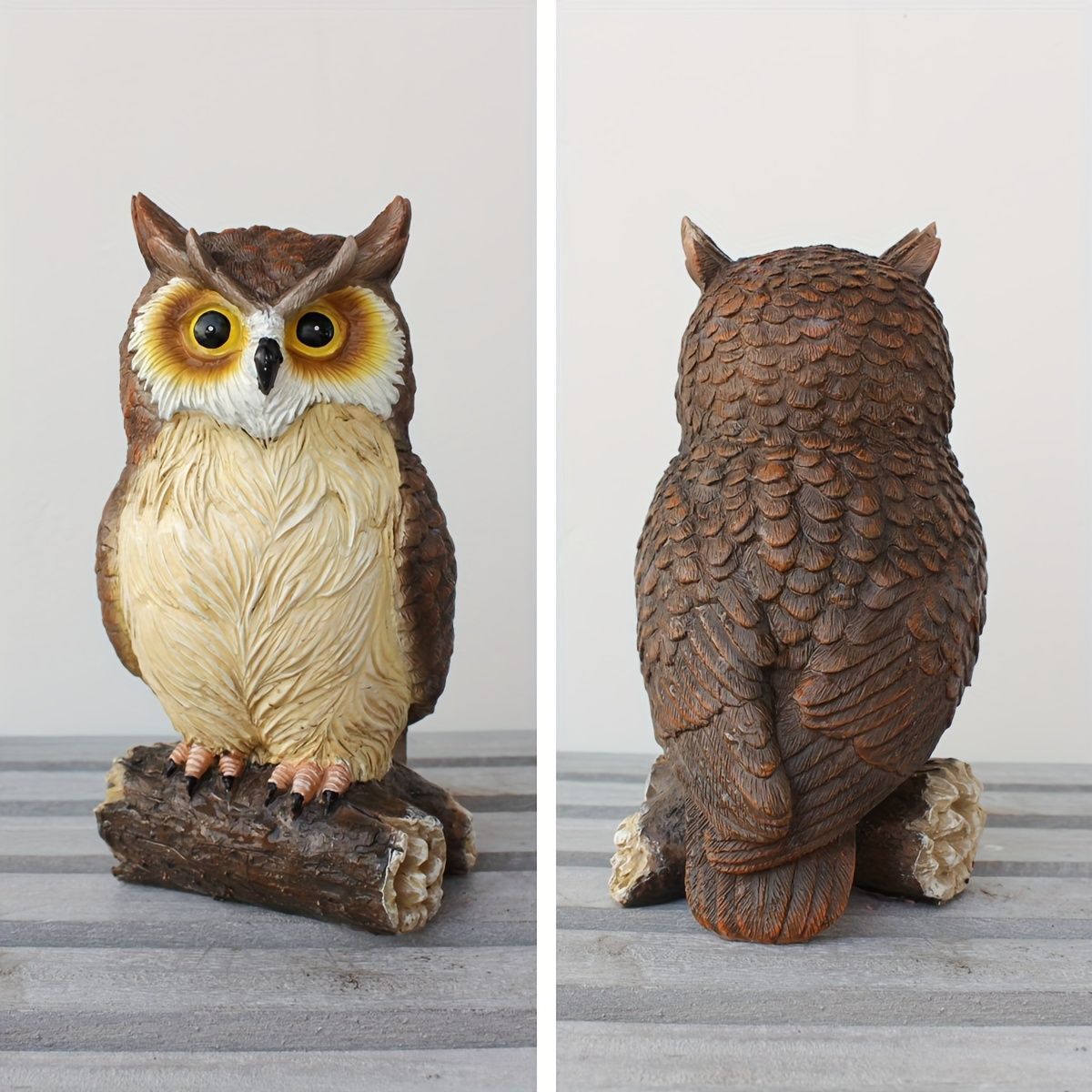 【美品】 木に止まったフクロウ 置物 オブジェ 置物 オブジェ ガーデンオーナメント 木に止まっているフクロウ