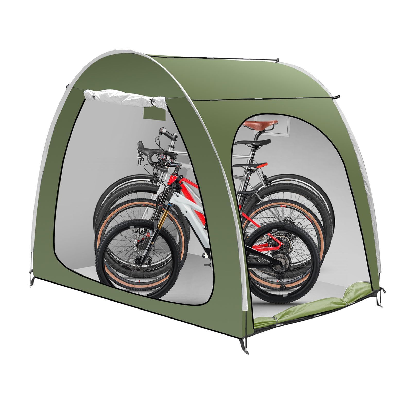 グリーン Fulgutonit 自転車テント3-4台用 サイクルハウス 二