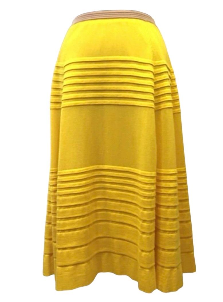 Cruciani クルチアーニ カシミヤ シルク フレアスカート イエロー SIZE 