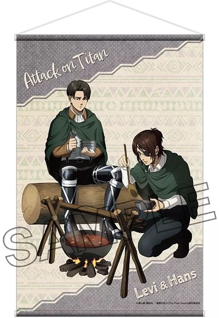 進撃の巨人 タペストリー リヴァイ ハンジ アクリルスタンド おやすみ調査兵団 進撃の巨人 くじメイト ハンジ A賞 B賞 タペストリー アクリルスタンド ②