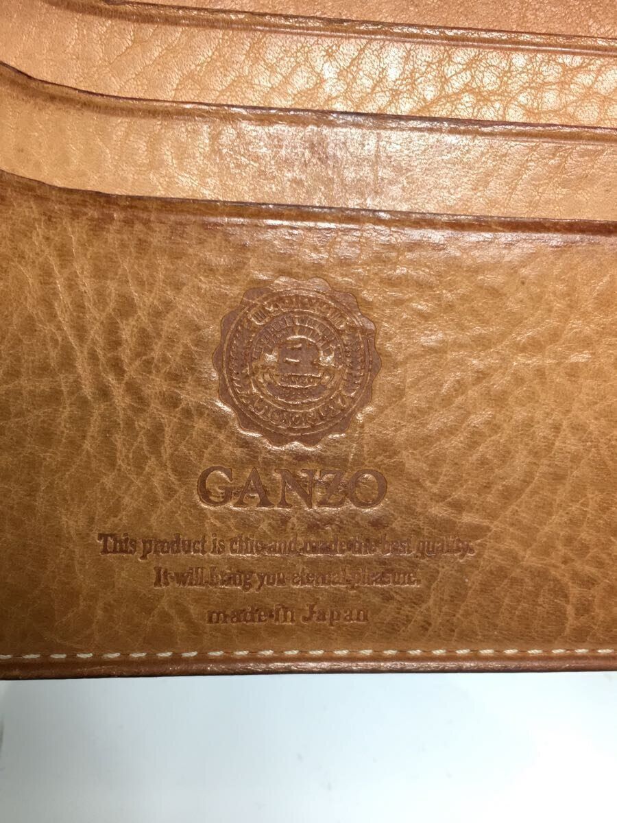 GANZO 2つ折り財布 レザー ブラウン 無地 メンズ 0057086-56