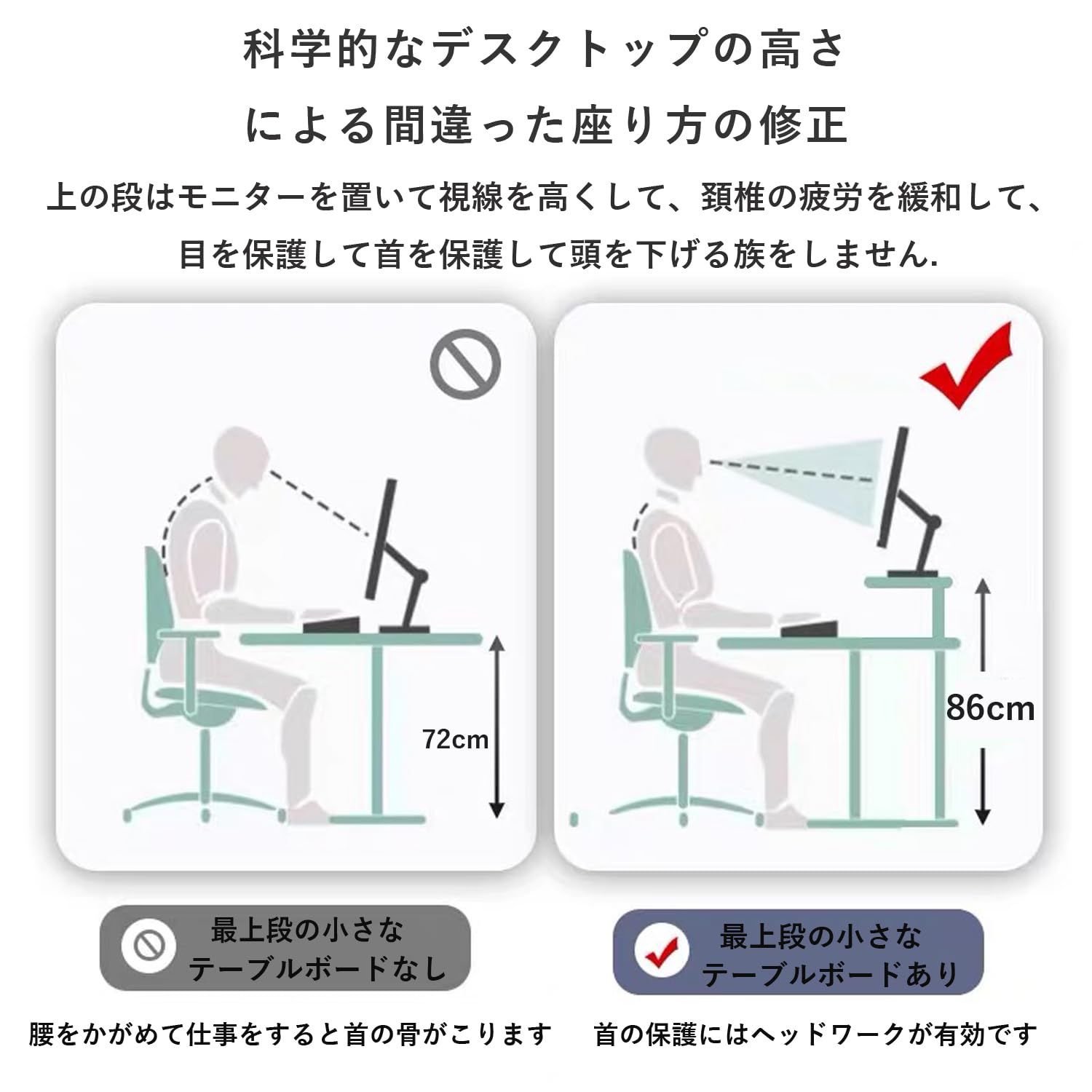 大 BURAYIENTA パソコンデスク モニター台付き 勉強机 棚付きデスク 幅80 100cm×奥行50cm pcデスク 収納 組立簡単 テレワークデスク コンパクト オフィスデスク おしゃれ 在宅勤務 仕事用 日本語説明書付き MARWIL-DEMENAGEMENTS_CH