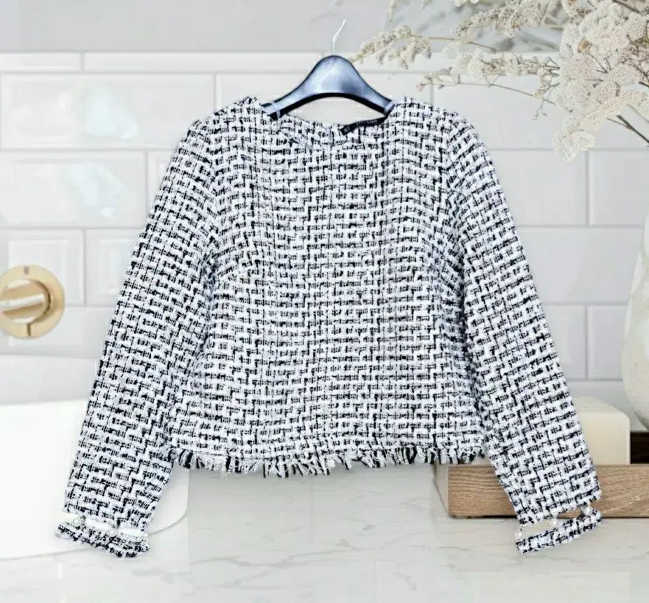 55 ZARA ザラ ツイード ブラウス レディース スーツ Tシャツ スモール