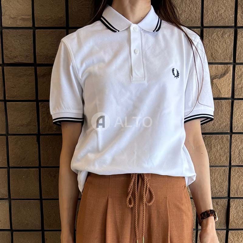 2025春夏新入荷 FRED PERRY フレッドペリー M3600 ポロシャツ 刺繍入り 半袖 ホワイト レディース