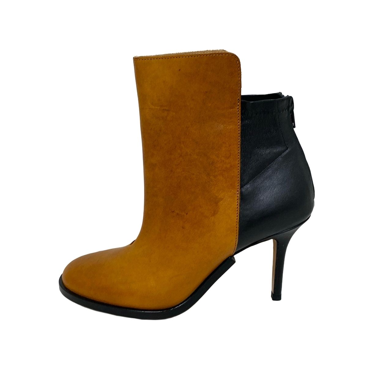 MARTIN MARGIELA マルタンマルジェラ ショートブーツ 37 レディース - ライトブラウン×黒 レザー