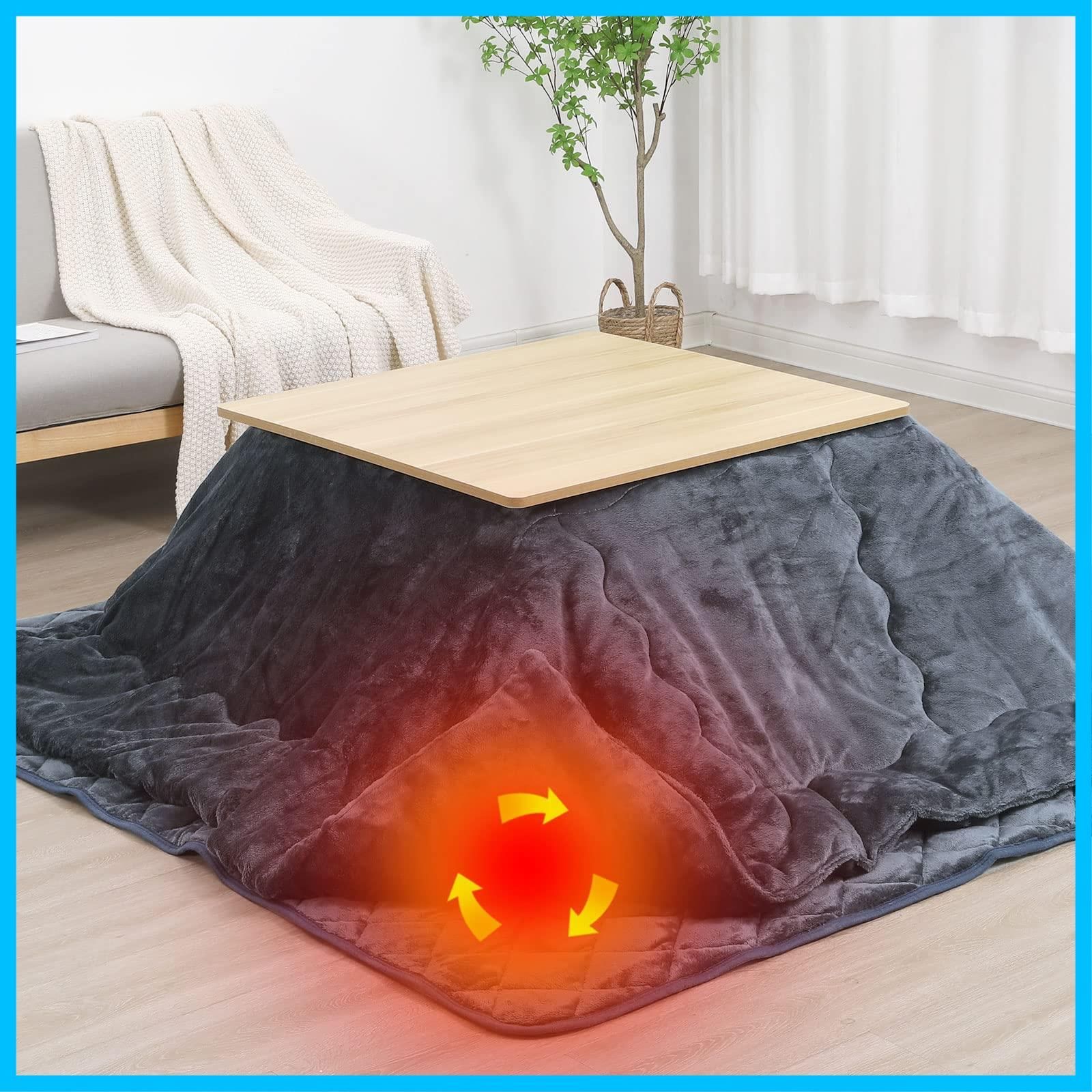 【新着商品】長方形 厚手 約1.9KG中綿 発熱綿を使用 長方形 体にフィットする縫製 リバーシブル 洗える 静電気防止 コタツ布団 撥水防ダニ加工 抗菌防臭 キルティング コタツ布団 両面 フラ