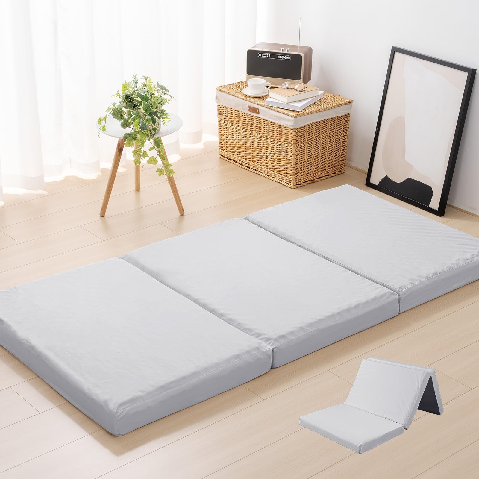 HOMFINE 高反発マットレス セミダブル 三つ折り 極厚10cm 20D