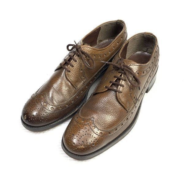 70s-80s ? ビンテージ★BAYCREST★サイズ8D★25.5-26.0cm★ロングウイングチップ フェルトタン★茶色 ブラウン◆is7-32 70s-80s ? ビンテージ☆BAYCREST☆サイズ8D☆25.5-26.0cm☆ロング