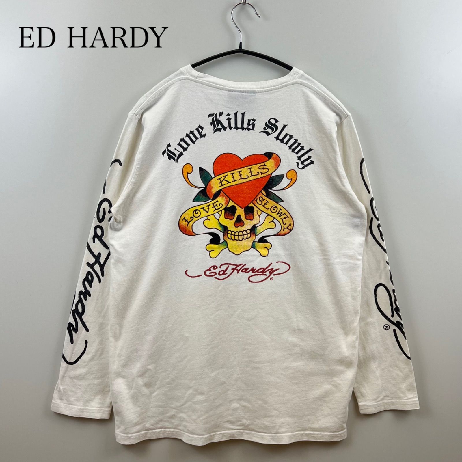 ED HARDY archive back skull print L/S Tee L エドハーディー