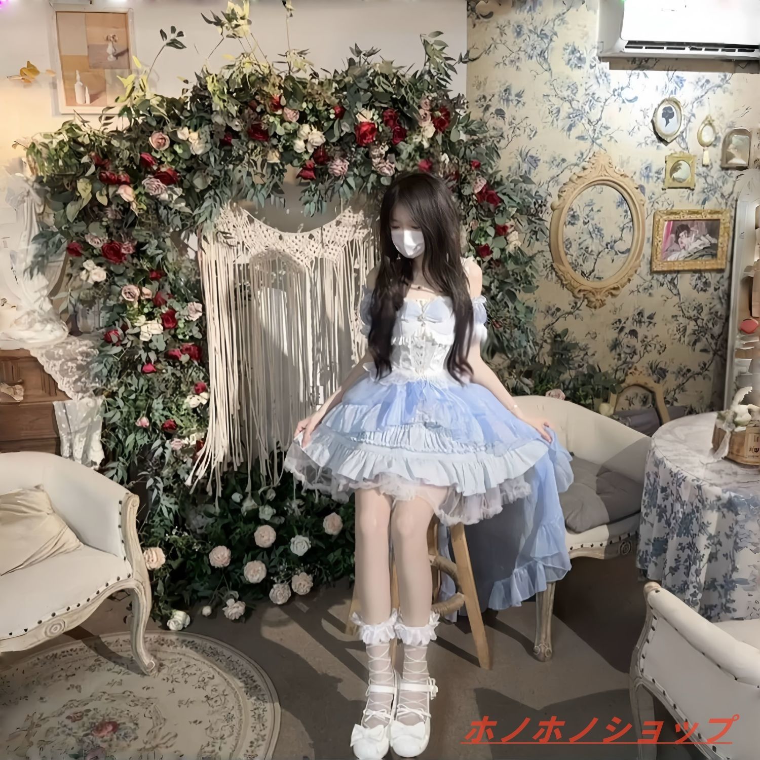 ローズ ロリータドレスコスプレ春夏