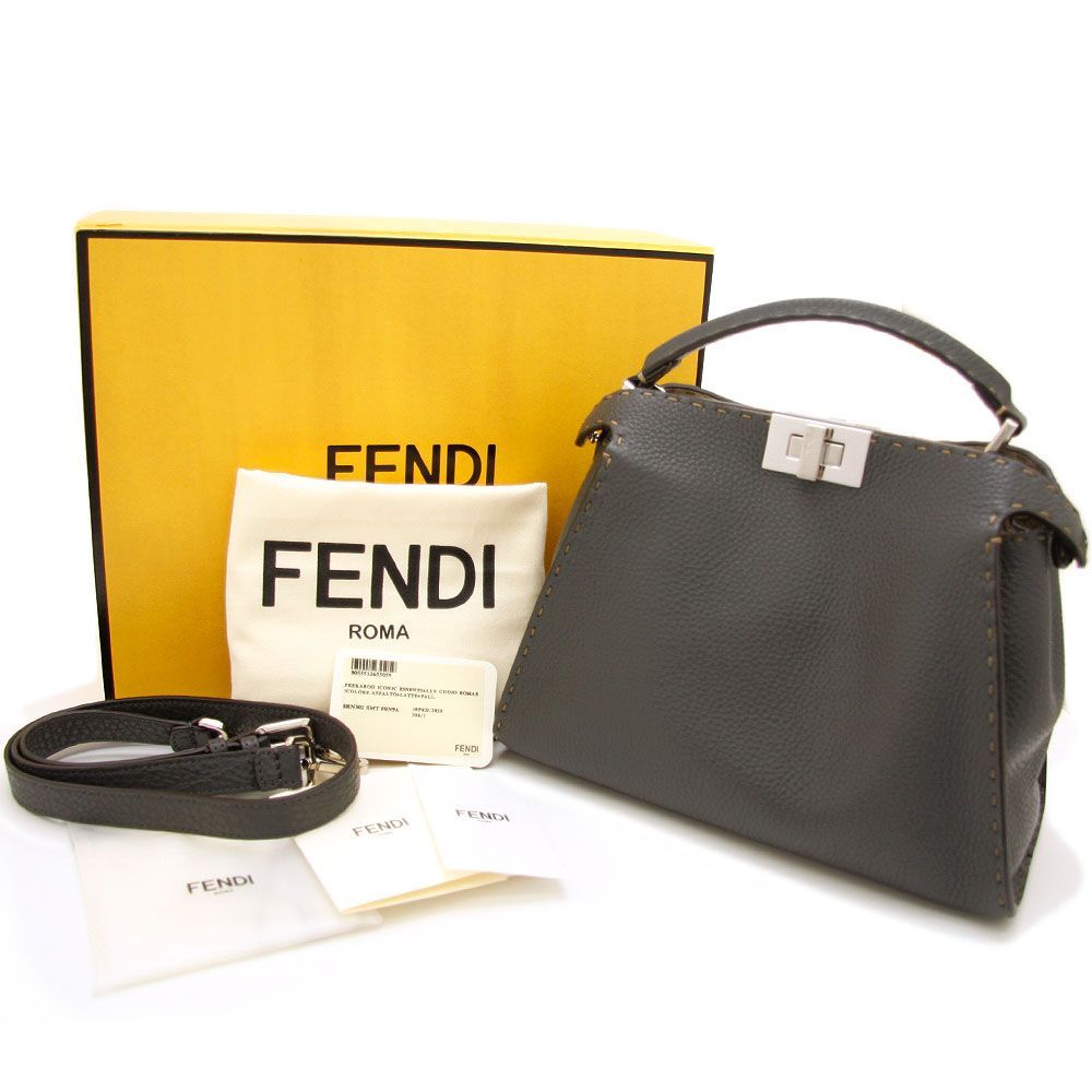 中古 美品】フェンディ ハンドバッグ PEEKABOO ピーカブー アイ 