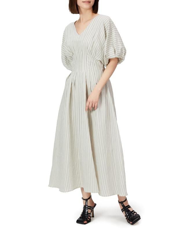 フレイ アイディー Vネックウエストタックワンピース FWFO221050 レディース STRIPE 0