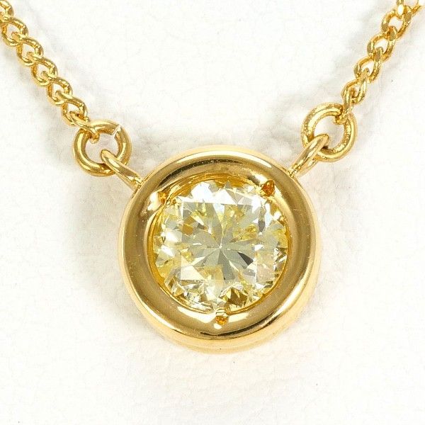 K18YG ネックレス necklace イエローダイヤ 0.44 鑑定書 総重量約2.6g 約40cm