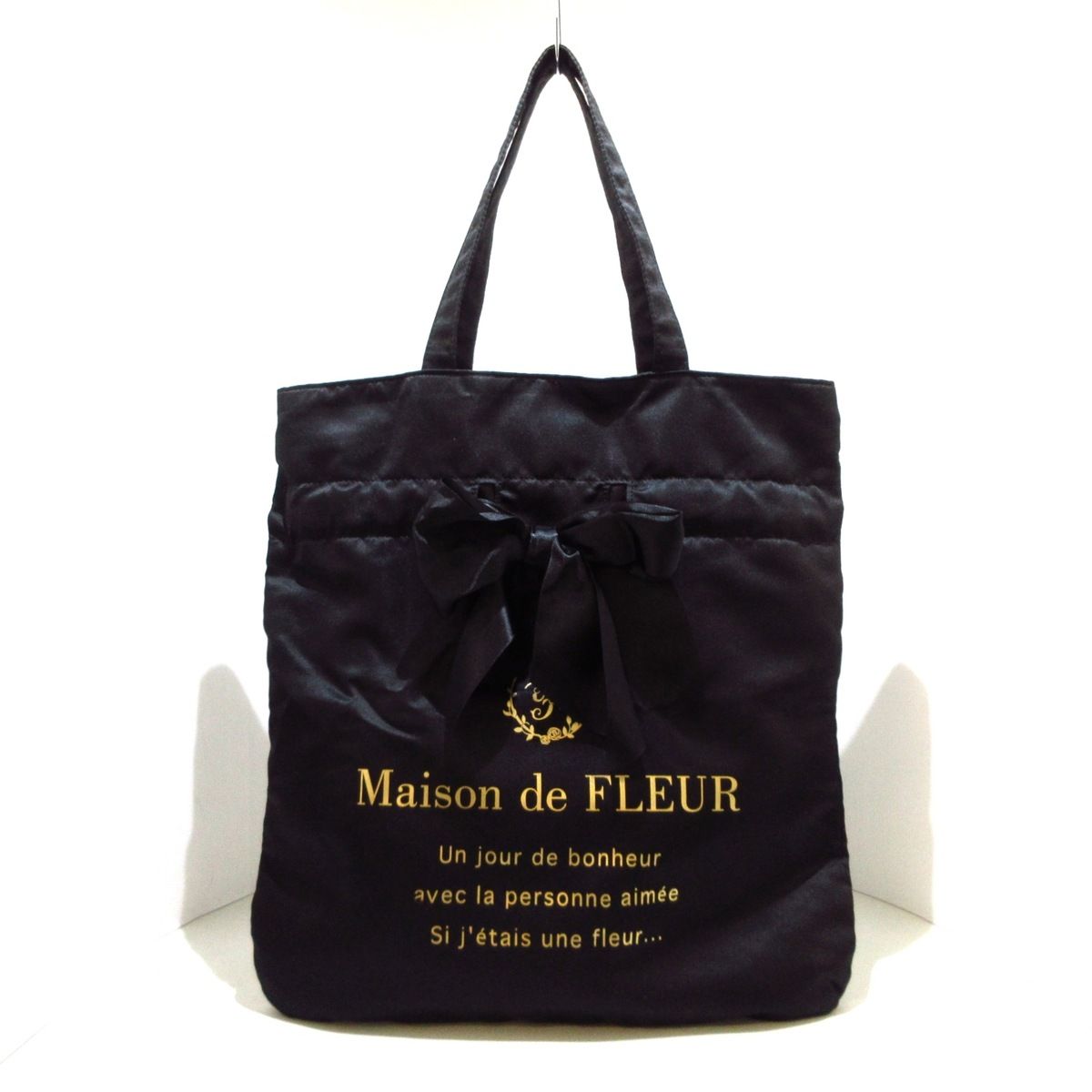 Maison de FLEUR(メゾンドフルール) トートバッグ美品 - 黒×ゴールド