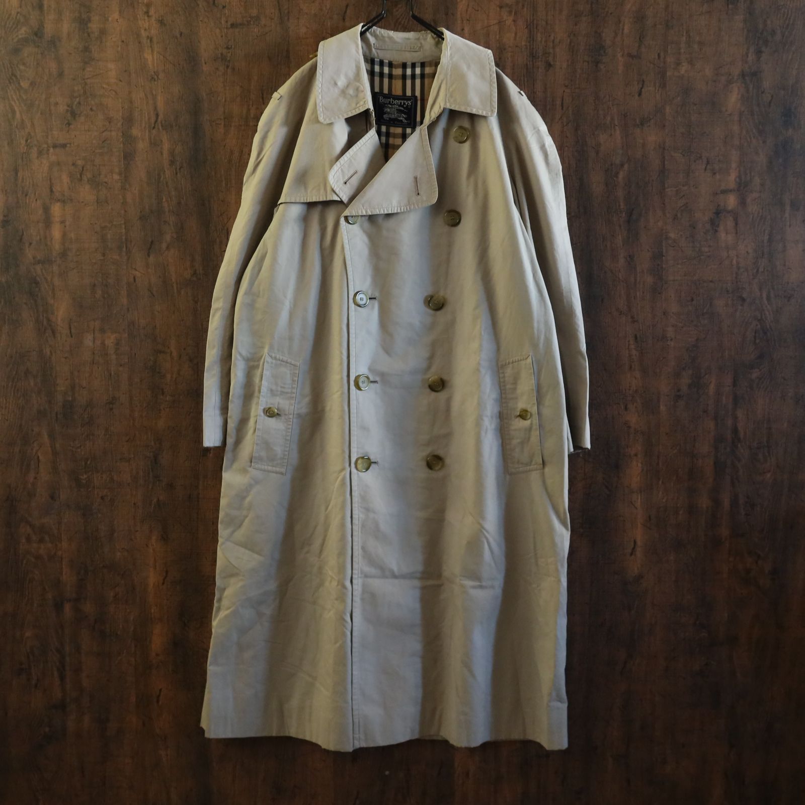 【美品】バーバリー ノバチェック 希少 80s D管 トレンチコート ベージュ 美品】バーバリー ノバチェック 希少 80s D管 トレンチコート