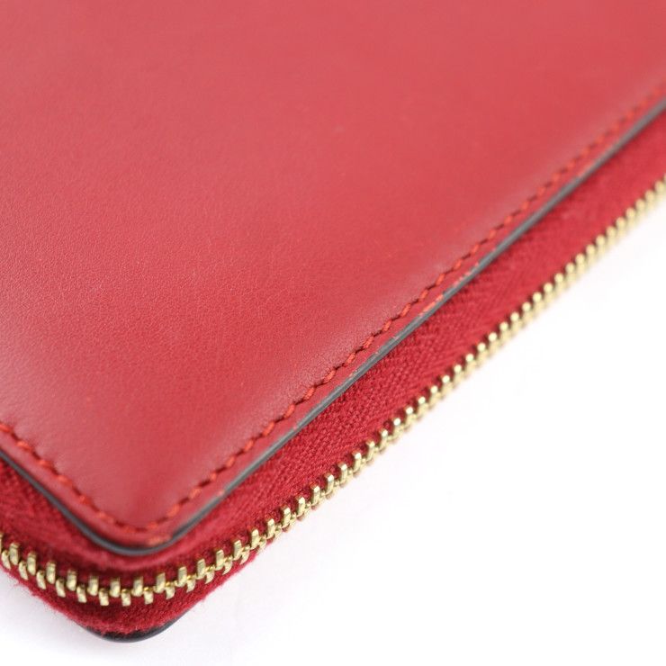 GUCCI グッチ バンブー  長財布 453158 レザー   レッド ゴールド金具  ラウンドファスナー 【本物保証】 GUCCI グッチ 長財布 453158 レザー レッド ゴールド金具 バンブー