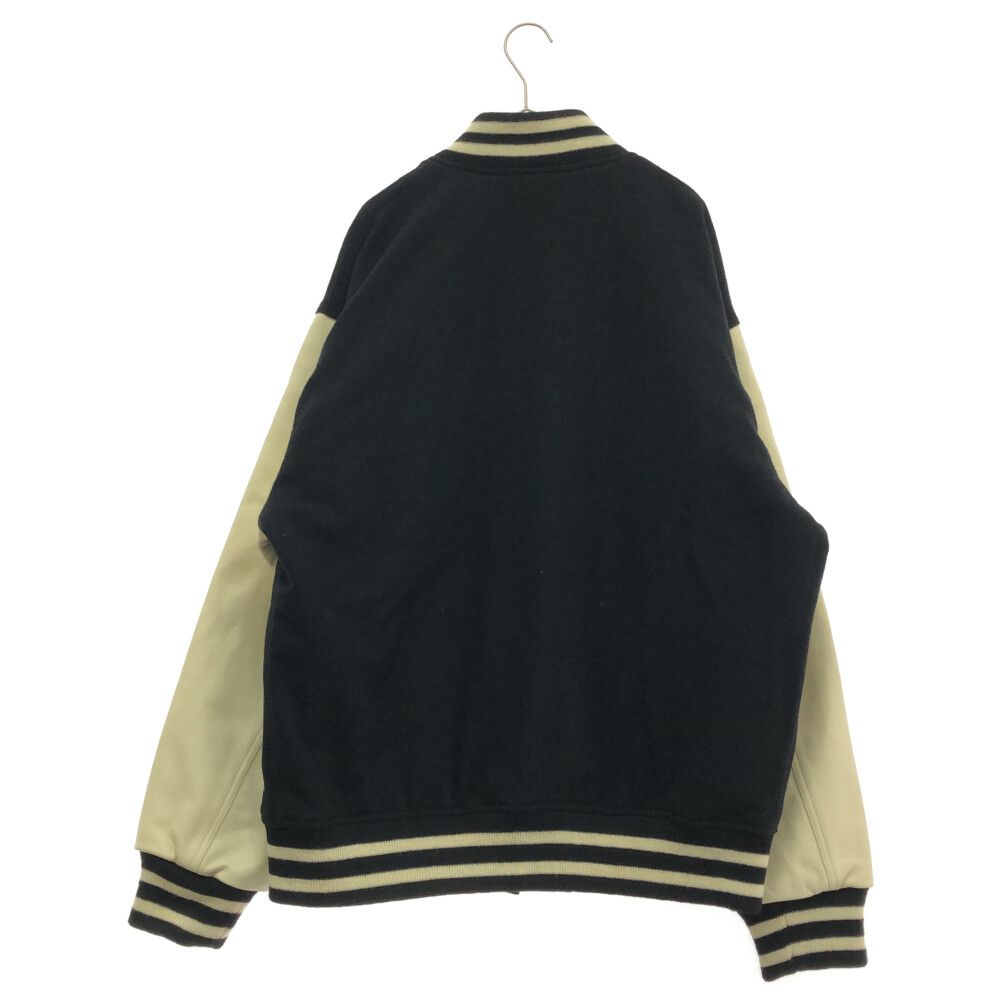 WACKO MARIA (ワコマリア) 22AW LEATHER VARSITY JACKET -B- TYPE-2 22FW-WMO-BL10  バーシティジャケット 袖レザー切替スタジャン ブラック/ホワイト - メルカリ