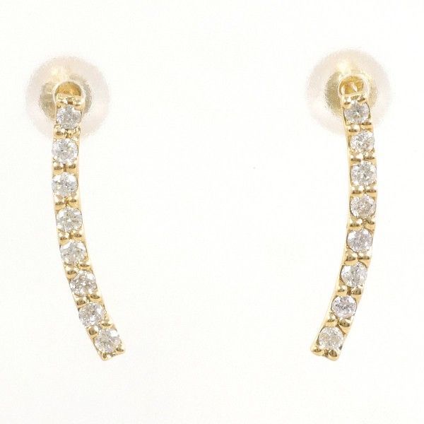管90 K18YG ピアス ダイヤ 約0.1ct×2 総重量約1.4g
