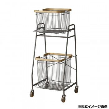 弘益 KOEKI MASH リヴ キャリーバスケットワゴンS グレー LIVCS2GR