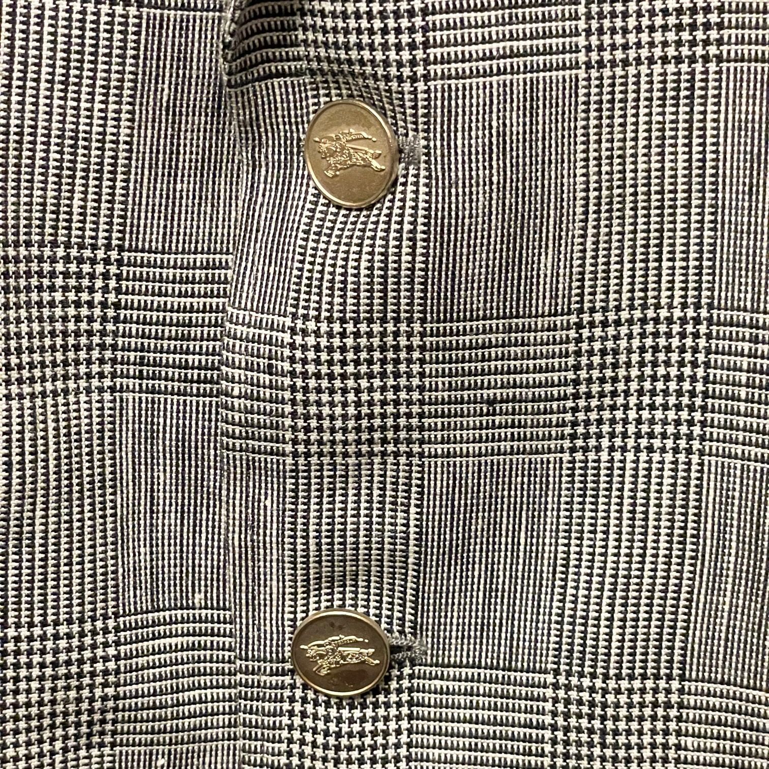 希少 VINTAGE BURBERRYS グレンチェック柄リネンテーラードジャケット