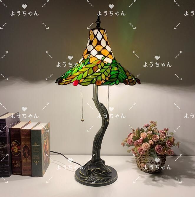 欧米風 ステンドランプ ステンドグラス アンティーク 花柄 ステンドランプ ステンドグラス アンティーク 花柄 レトロな雰囲気が