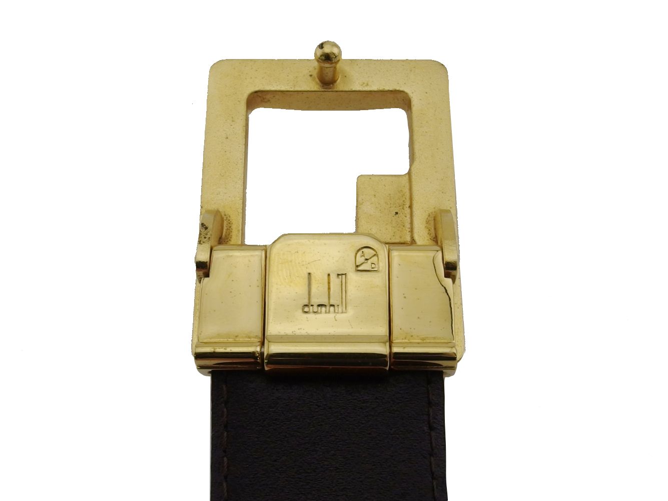 【美品】dunhill ダンヒル シボ革 ベルト ゴールドバックル ブラック dunhill ダンヒル ベルト ゴールドバックル レザー ブラック