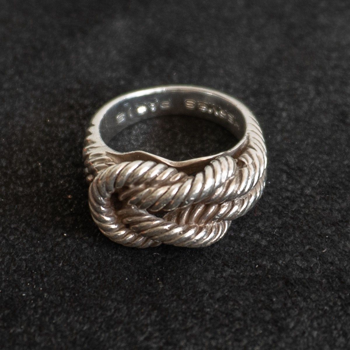 最高級】 HERMES 【オーディエンヌ ロープ リング】 エルメス シルバー  