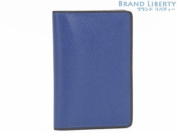 ルイヴィトン LOUIS VUITTON タイガ オーガナイザー ドゥ ポッシュ カードケース パスケース 名刺入れ コバルト ブルー ブラック M30551