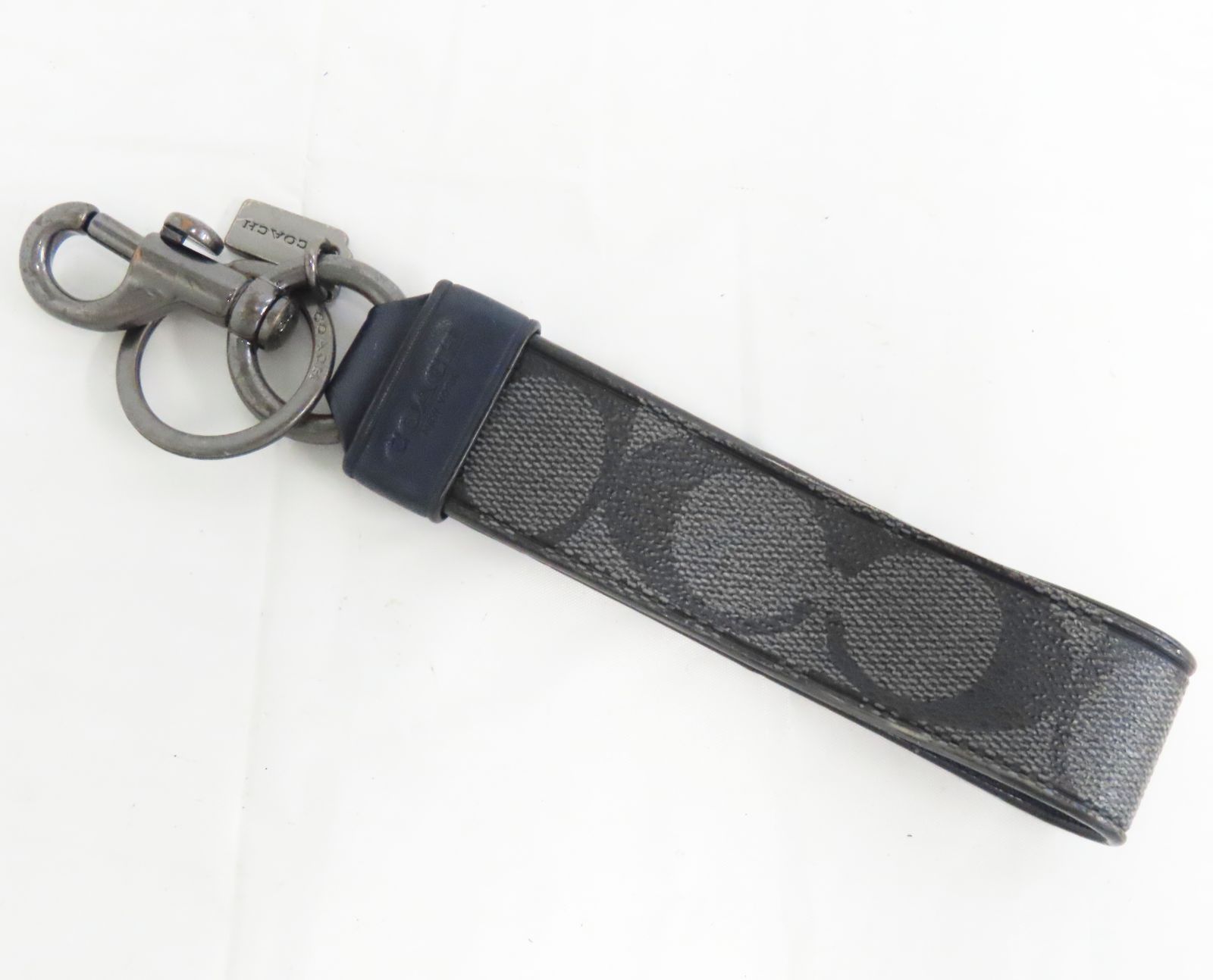 COACH コーチ シグネチャー キーリングつき キーホルダー シルバー