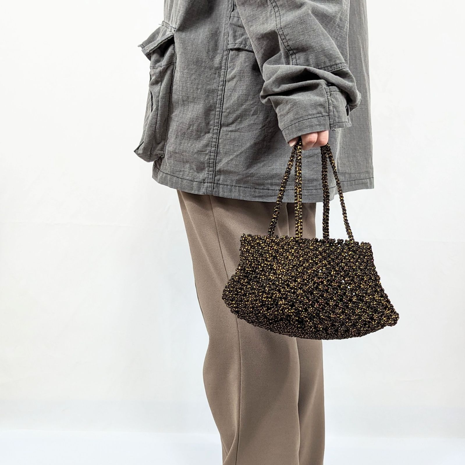 The Bagmati 【新品未使用】メッシュバッグ W. GOLDバグマティ THE BAGMATI/ ザ バグマティ】メタルミックスコードメッシュ