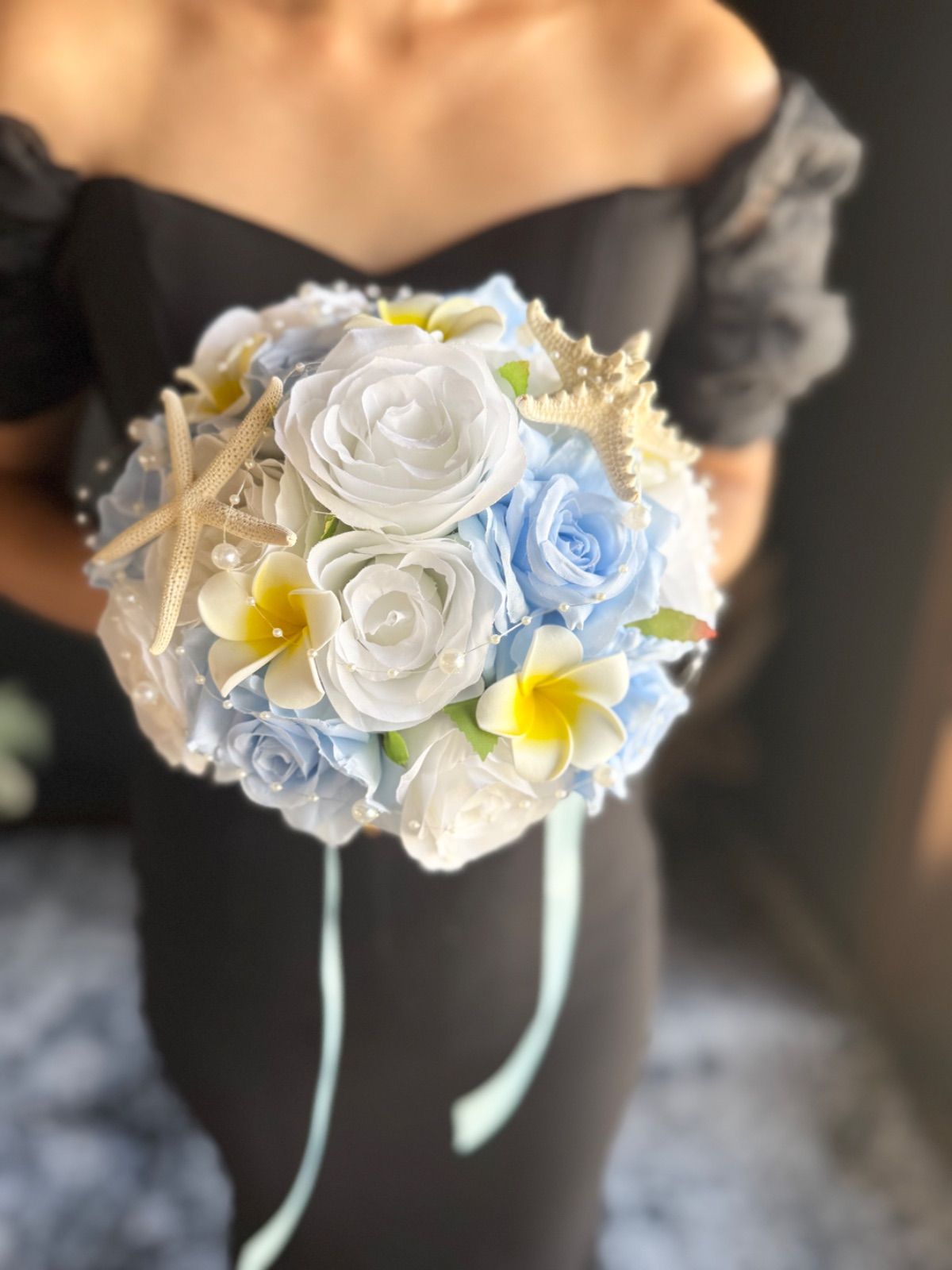 白ダリア×ブルー×黄色クラッチブーケ☆ブートニア 白ダリア×ブルー×黄色クラッチブーケ☆ブートニア 楽天市場