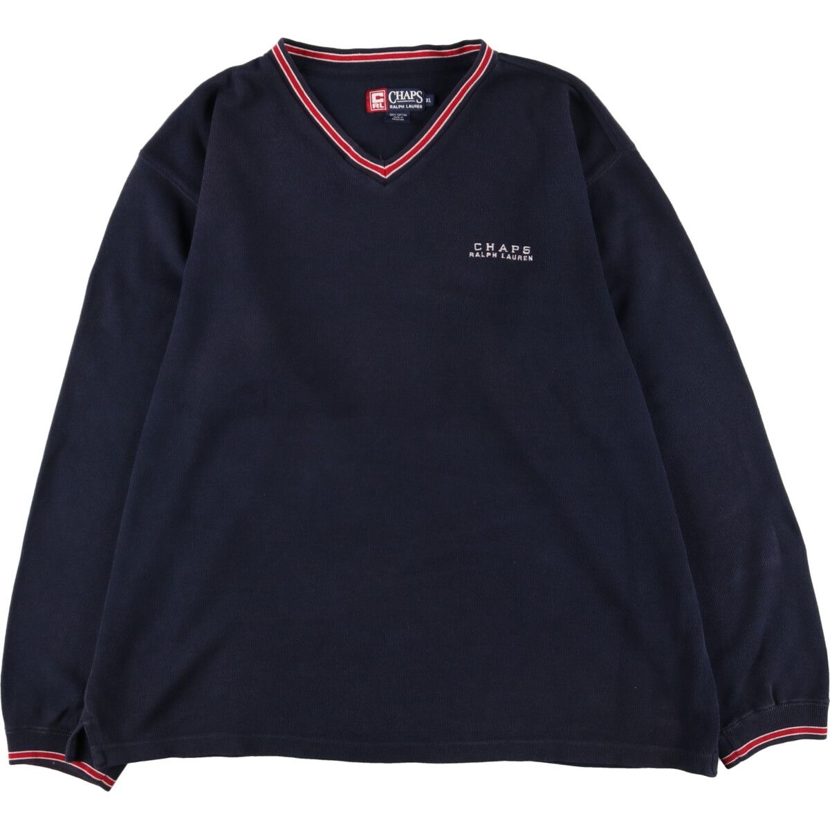 古着 90年代 ラルフローレン Ralph Lauren CHAPS チャップス Vネック コットンニットセーター メンズXXL ヴィンテージ/eaa374068