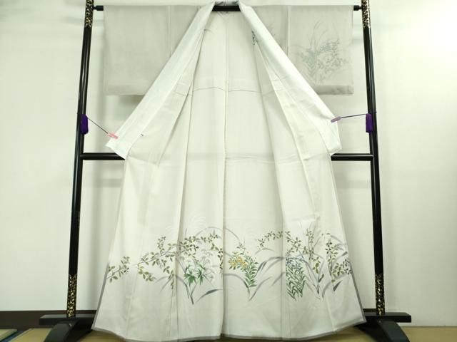 着物おきな2☆夏物 訪問着 紗袷 無双 紗×紗 枝花